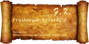 Freiberger Kristóf névjegykártya
